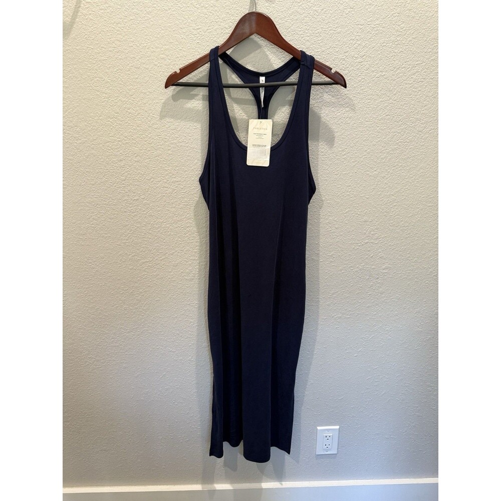 Fabletics Women’s Cadet Navy Blue Raceback Sleeveless Side Slit Maxi Dress M